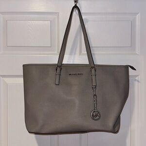 Gently Used Large Gray Michael Kors Shoulder Bag /Purse